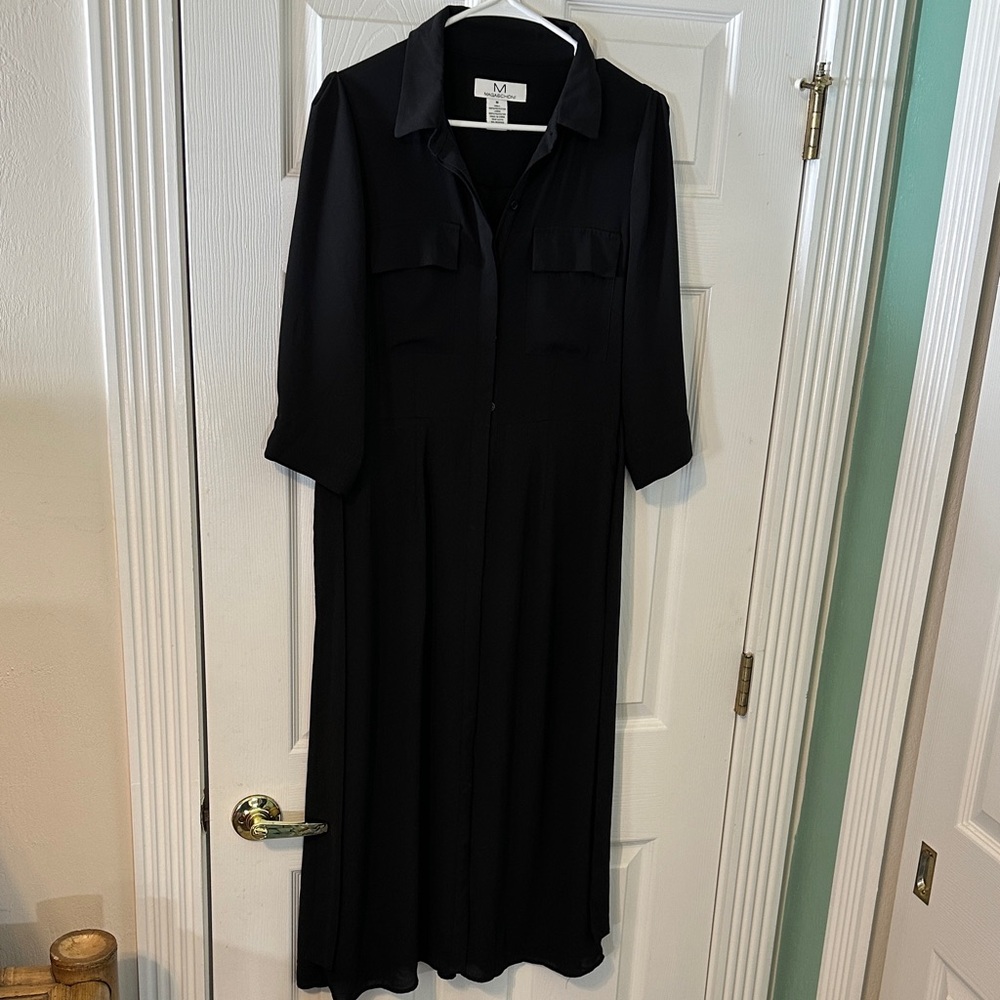 Magaschoni Elegant Black Long Sleeve Maxi Dress Size M